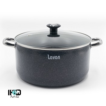 قابلمه گرانیت لاوان مدل تیتان درب شیشه ای سایز 30