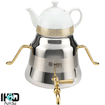 کتری و قوری چینی و استیل کد K41015 ام جی اس