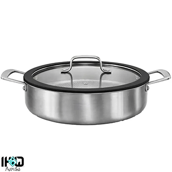 تابه سایز32 دو دسته استیل مدل کف لیزری ام جی اس